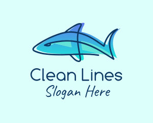 Blue Line Shark logo design