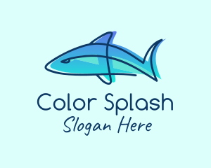 Blue Line Shark logo design