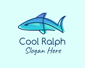 Blue Line Shark logo design