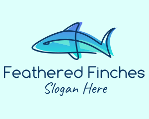 Blue Line Shark logo design