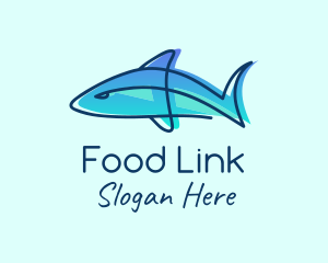 Blue Line Shark logo design