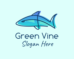 Blue Line Shark logo design