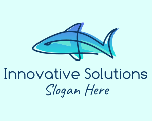 Blue Line Shark logo design