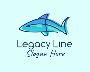 Blue Line Shark logo design