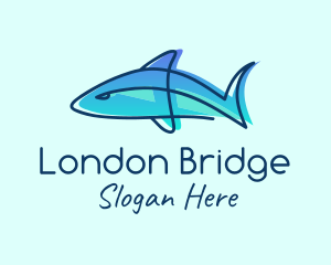 Blue Line Shark logo design