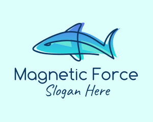 Blue Line Shark logo design