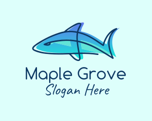 Blue Line Shark logo design