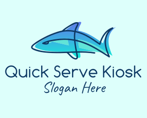 Blue Line Shark logo design