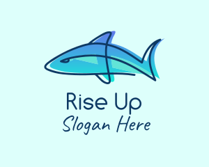 Blue Line Shark logo design