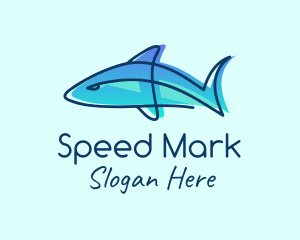 Blue Line Shark logo design