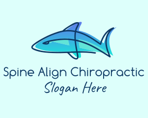 Blue Line Shark logo design