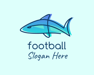 Fish - Blue Line Shark logo design