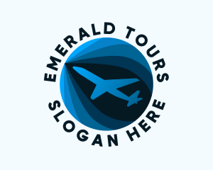 Blue Airplane Tour  logo design