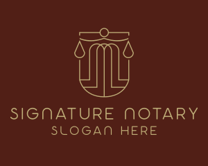 Law Scale Notary logo design