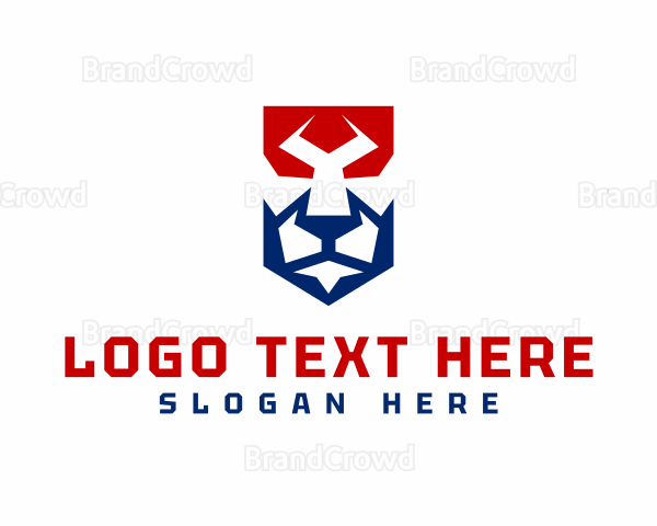 Geometric Lion Shield Logo