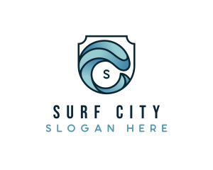 Beach Surfing Wave logo design