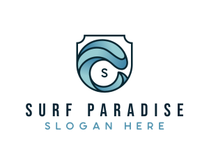 Beach Surfing Wave logo design