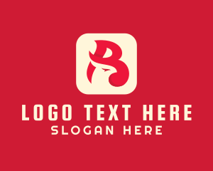 Abstract Shape - Bird App Letter B logo design