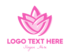 Blooming - Pink Lotus Flower logo design