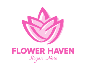 Pink Lotus Flower logo design