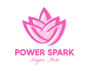 Bouquet - Pink Lotus Flower logo design
