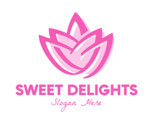 Pink Lotus Flower logo design