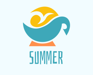 Sun Bird Sea Cup logo design