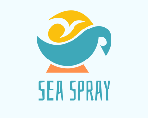 Sun Bird Sea Cup logo design