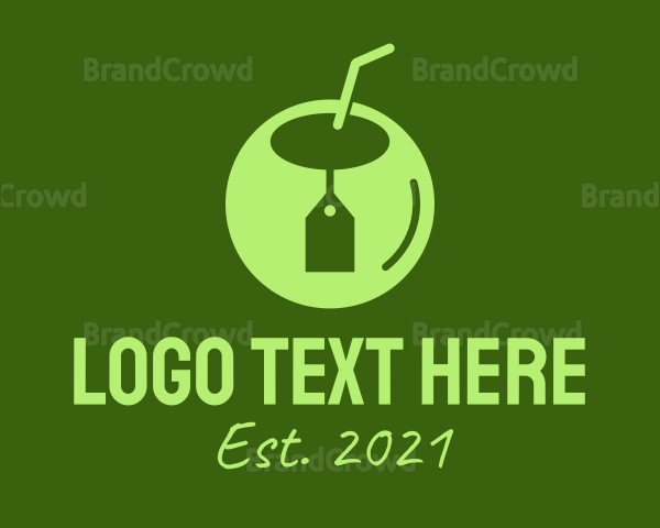 Green Coconut Tag Logo