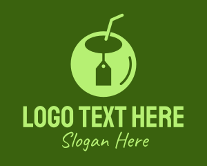 Green Coconut Tag  Logo