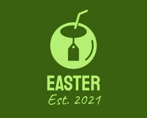 Juice Bar - Green Coconut Tag logo design