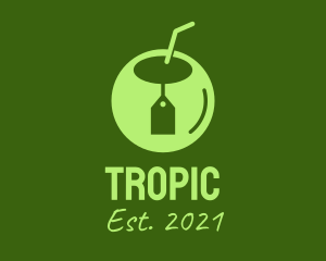 Green Coconut Tag  logo design