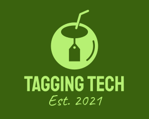 Green Coconut Tag  logo design