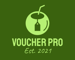 Voucher - Green Coconut Tag logo design