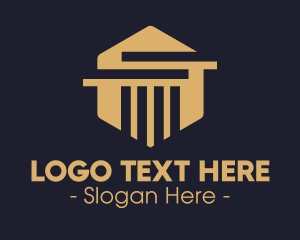 Concrete - Elegant Hexagon Pillar logo design