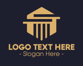 Architecture - Elegant Hexagon Pillar logo design