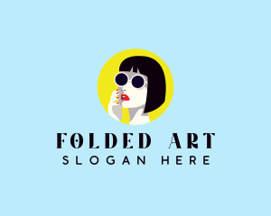 Pop Art Woman Fashion logo design