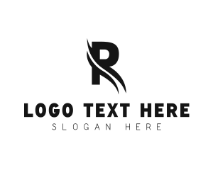 Swoosh - Construction Company Swoosh Letter R logo design