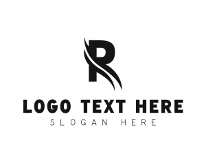 Letter R - Construction Company Swoosh Letter R logo design