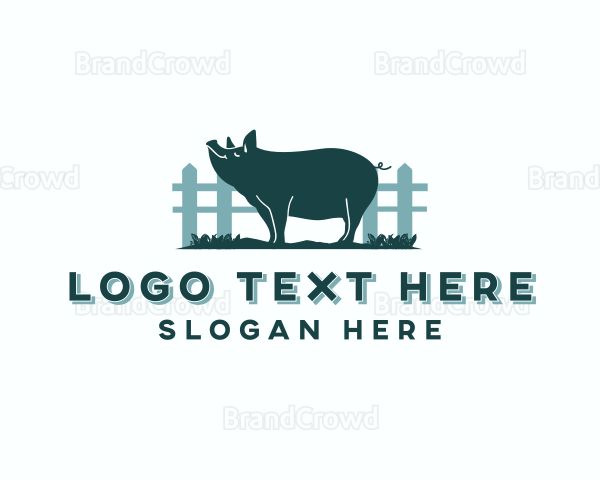 Pig Farm Livestock Logo