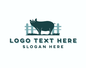 Fence - Pig Farm Livestock logo design