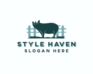 Meat Alternative - Pig Farm Livestock logo design