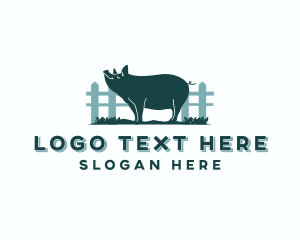 Pig Farm Livestock Logo