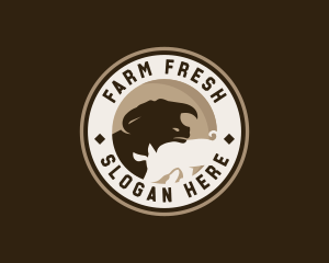 Livestock Cow Pig Farming logo design