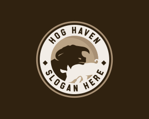 Hog - Livestock Cow Pig Farming logo design