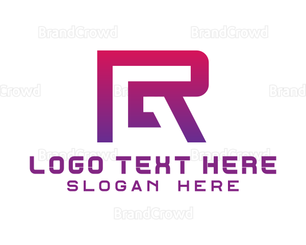 Modern Tech Cyber Letter R Logo