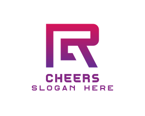 Modern Tech Cyber Letter R Logo