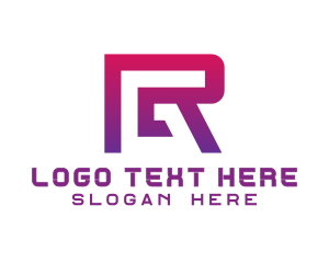 Tandem - Modern Tech Cyber Letter R logo design