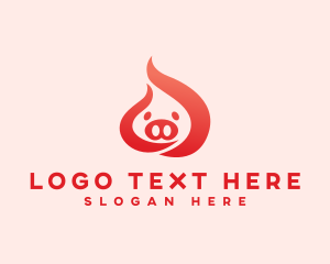 Meat Shop - Flame Pig Restaurant logo design