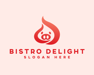 Flame Pig Restaurant logo design